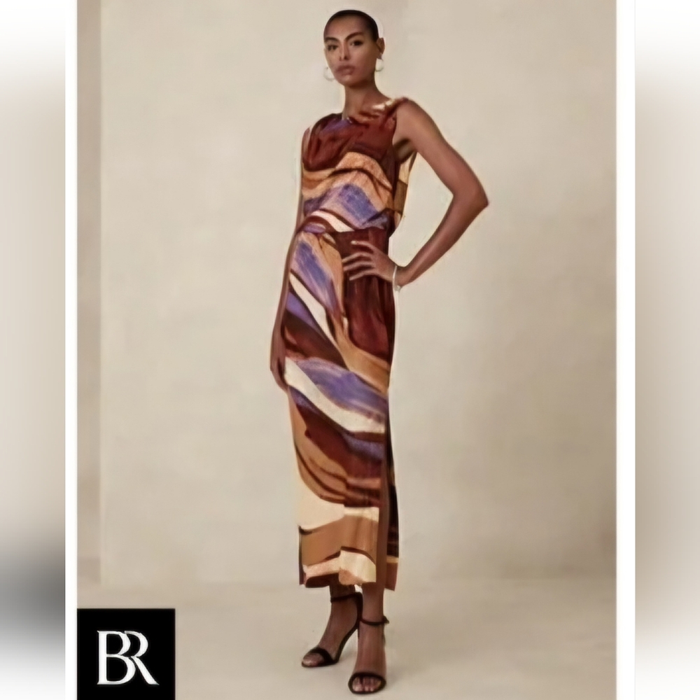 NWT Banana Republic Pleated Shoulder Maxi Dress Size 6